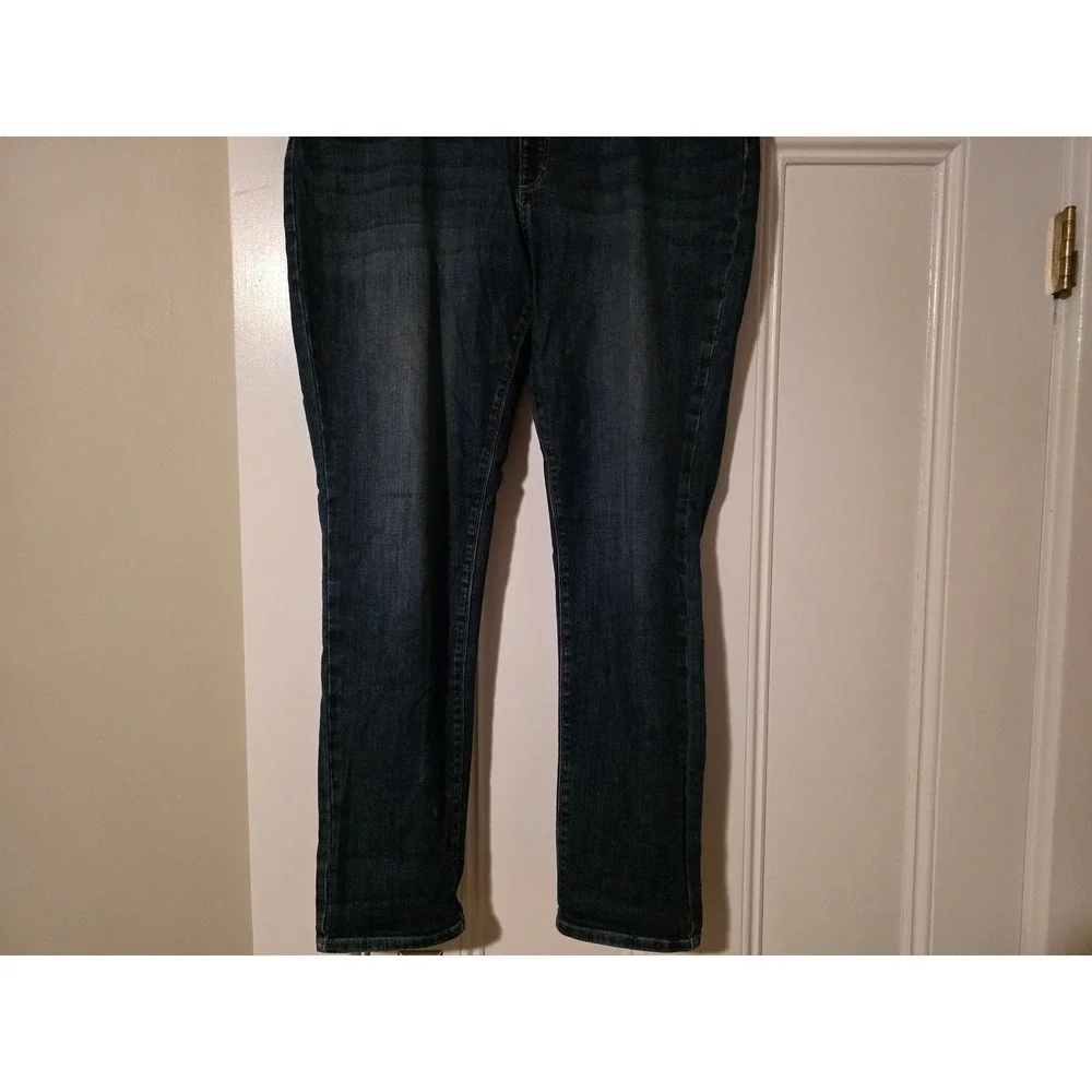 Eddie‎ Bauer Womens Boyfriend Fit Jeans Dark Indigo Stretch Denim 0677